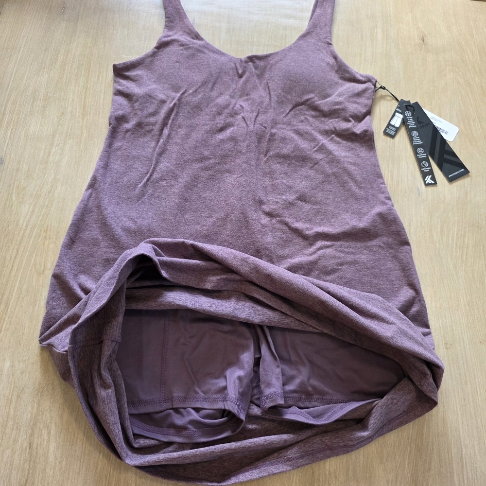 Kyodan Purple Athletic Dress Built-In Shorts Lined Tank Dress NWT - Picture 7 of 12